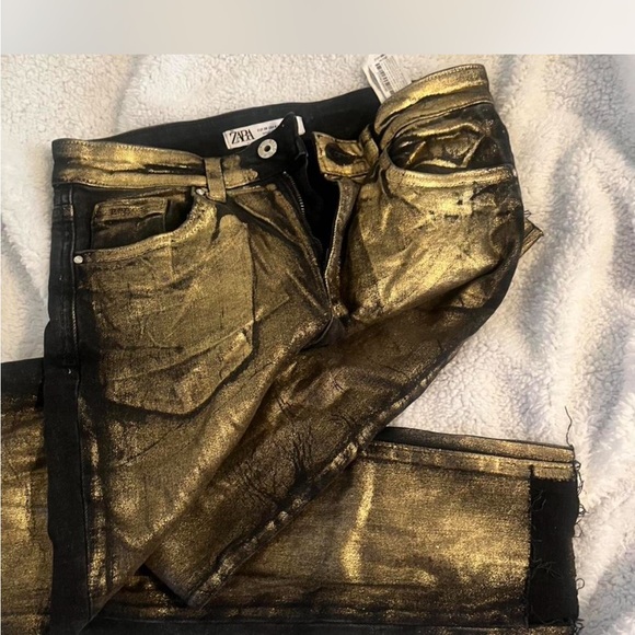 Zara Denim - Zara Women's Gold Skinny Jeans